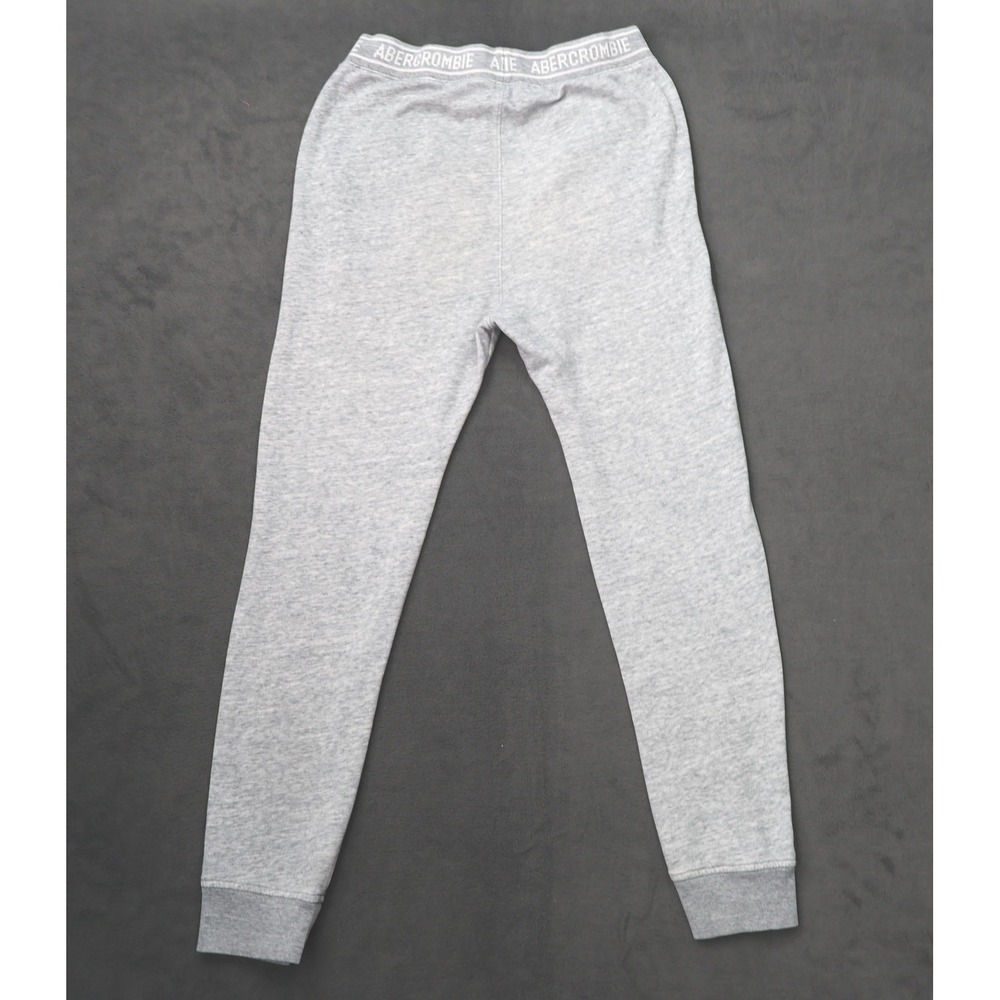 Abercrombie Kids Jogger Pants Kids 15/16 Grey Logo Waistband Fleece Sweatpants - Picture 4 of 11